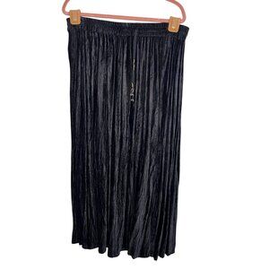 Just Class Velvet Maxi Skirt L Black Beaded Grunge Indie Hippie Western Boho 80s